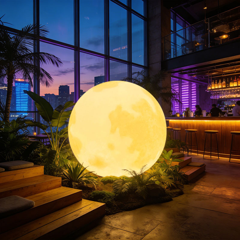 Outdoor Led 2m Extra-Large Moon Lamp for Restaurant, Bar, Shopping Mall Decoration, Landscape Lighting, Bar, Camping, Lawn Moon Lamp