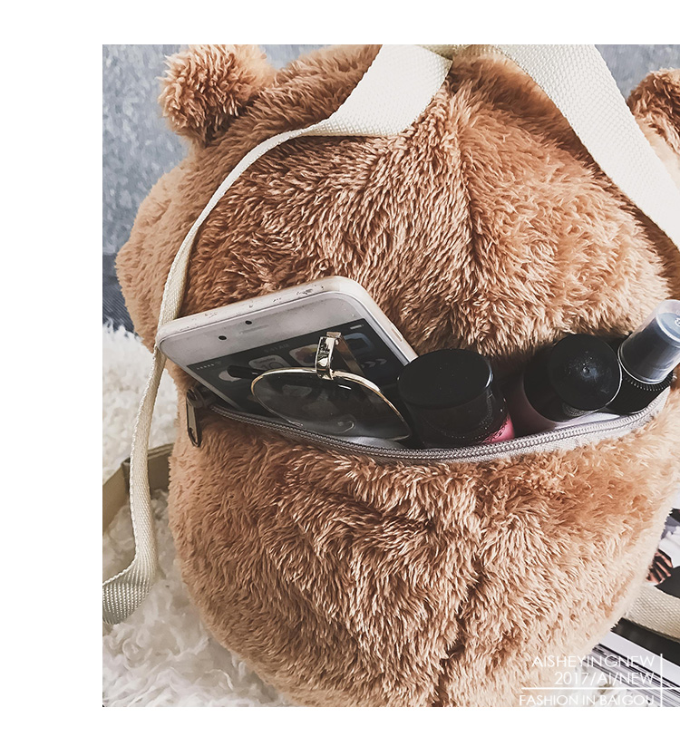 Dễ thương ba lô mềm dễ thương sang trọng túi hamster mùa thu và mùa đông cô gái nhỏ ba lô phim hoạt hình ấm áp tay mềm em gái búp bê túi thủy triều balo cho bé trai