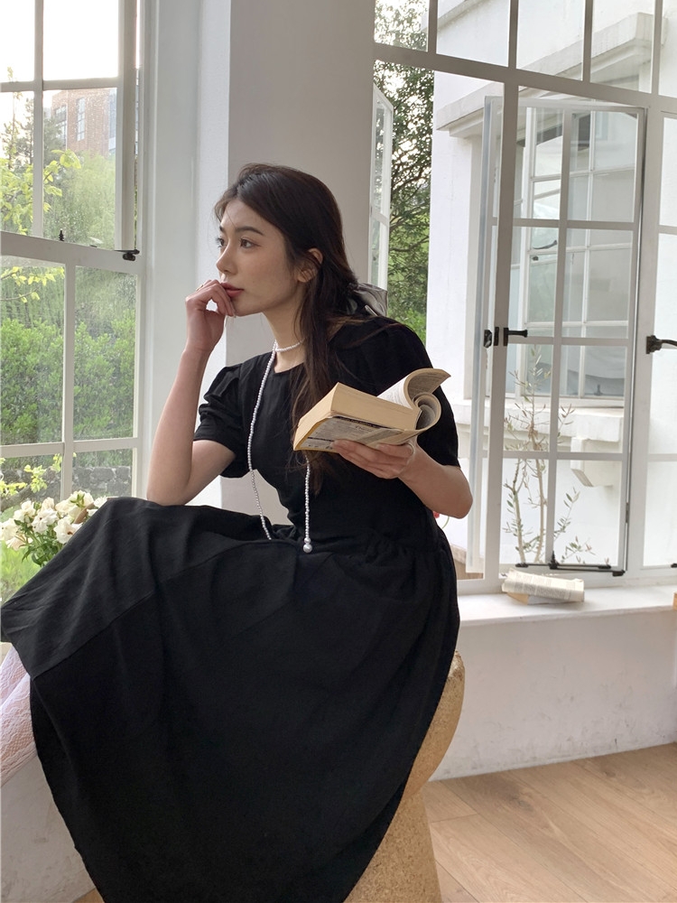 Small Ra 1937 can not miss the niche design flax dress, the skinny and Japanese temperament