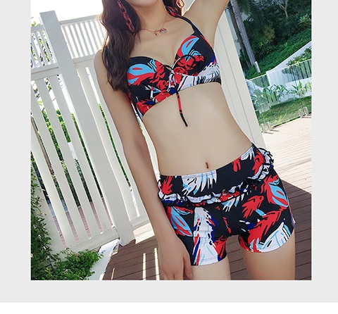 Cặp đôi đồ bơi nữ phù hợp với quần boxer xẻ gợi cảm chia đôi váy dài phong cách dân tộc retro hở lưng 2018 đồ bơi mới bộ đồ đôi đi biển đẹp