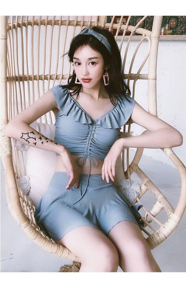 Sansheng III ~ áo tắm mới Thời trang gợi cảm giảm béo váy xẻ hai loại áo tắm hai mảnh - Bộ đồ bơi hai mảnh 	các kiểu đồ bơi 2 mảnh	