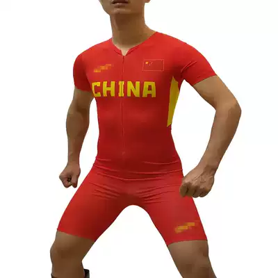 National team track and field sportswear relay continuous Sprint suit China team relay tights can be customized LOGO