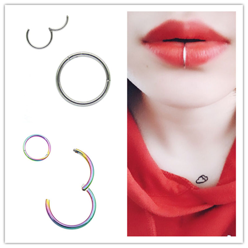 Popular nose nail nail nail nail nail nail ear needle simple piercing piercing jewelry Multi-cycle titanium steel