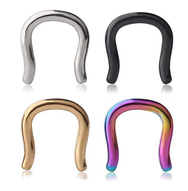 Nasal nail U nose ring nose middle separating breast ring milk nail stainless steel anti-allergic puncture ornament