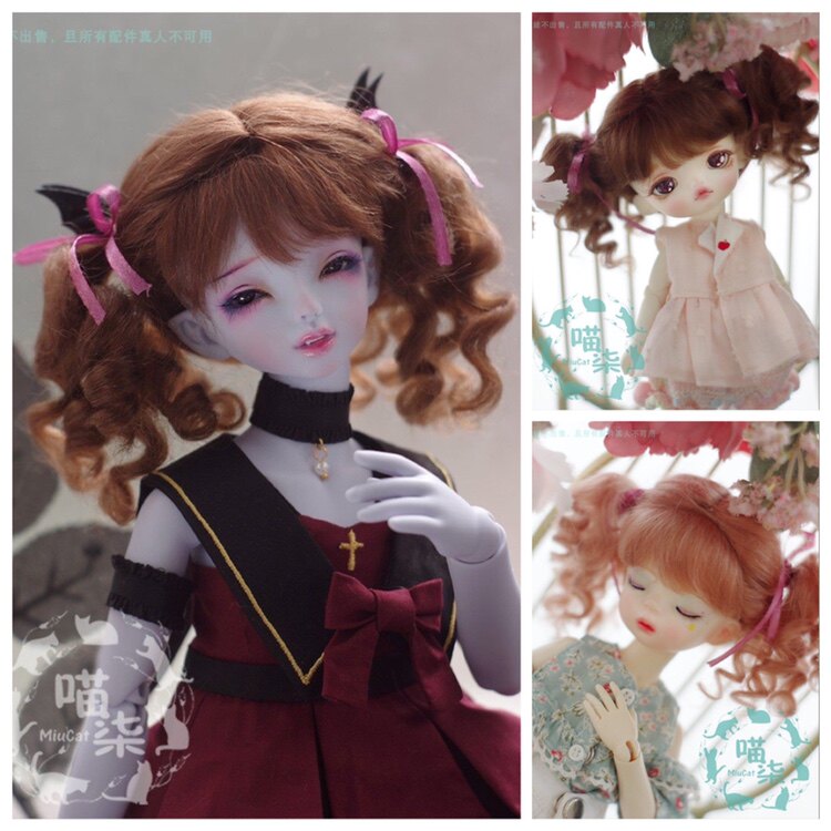 BJD Waits with Ma Hairwool wig Double ponytail High Horse tail Volume Fat 4 points 6 points 8 Wool No Doll Spot