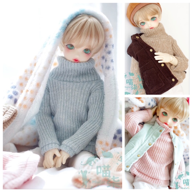 BJD Eva Coat Blouse Color High Collar Sweater Knit Cardiovert 3 Minutes SD10 Meow Lacquered Spot