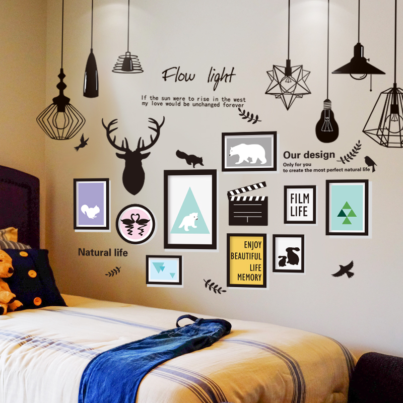Bedroom cozy wall sticker sticker Dormitory College Student Room Bedside Wall Interior Decoration Wallpaper Self-Glued Wallpaper