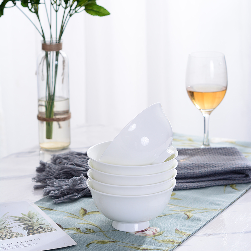 Jingdezhen porcelain ipads prevent hot bowl of rice bowls white rainbow such use household ultimately responds dilute bowl 4.5 "5" 6 ", 7"