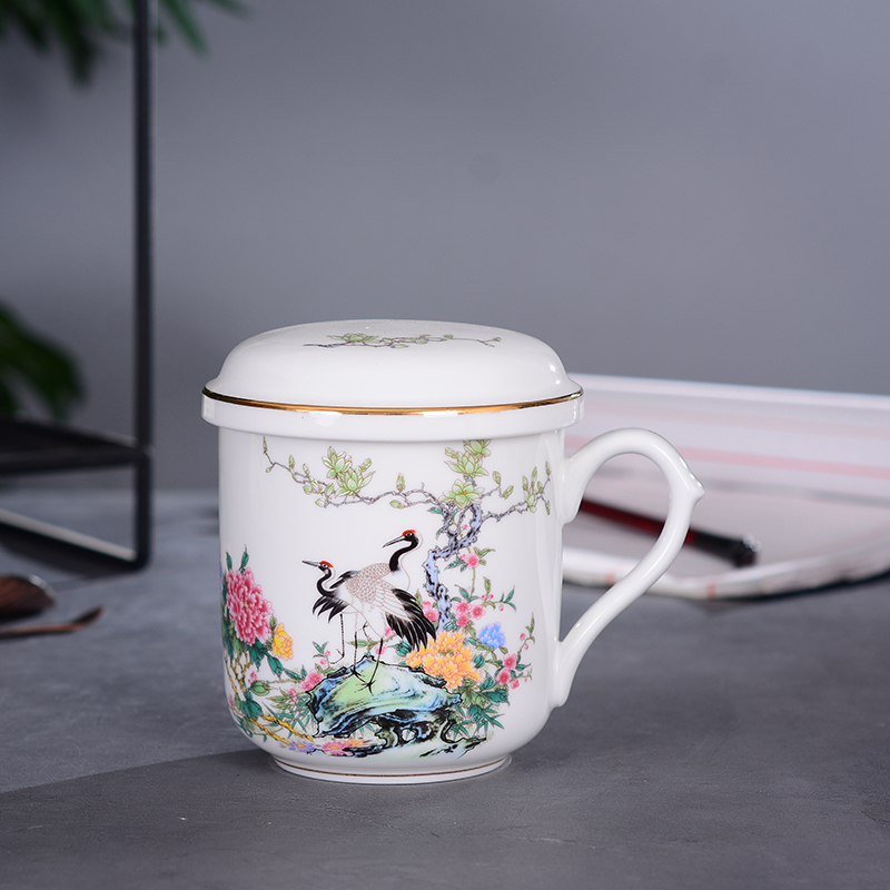 Jingdezhen ceramic ipads China cups with cover glass home office cup separation filter cups of tea a cup of tea cup