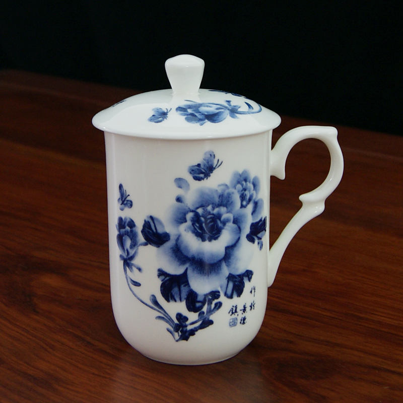 Jingdezhen ceramic cups cups with cover ipads porcelain cup office meeting gift cup cup package mail at home