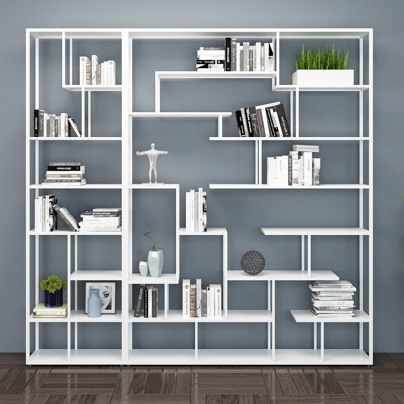 Nordic Racks Modern Minimalist Iron Art Bookshelves Partition Office Floor Multilayer Living Room Decoration Creative Partition