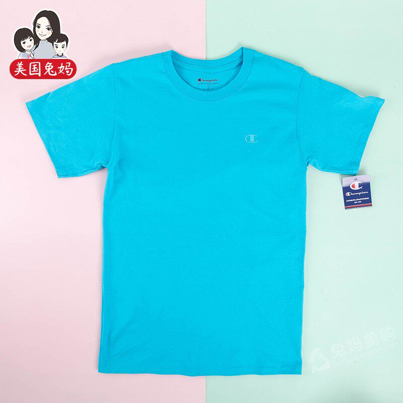 U.S. Direct Mail Champion Double Logo Embroidered Solid Color Short Sleeve T-Shirt 8 1