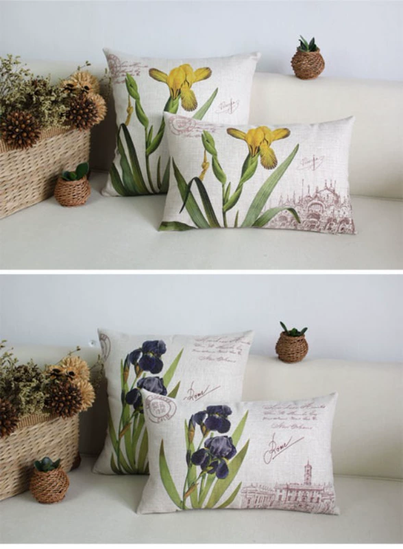 Sofa gối phòng khách hình chữ nhật lanh gối giường bìa đệm tựa lưng gối văn phòng gối xe eo - Trở lại đệm / Bolsters chăn gối hình thú 2 trong 1