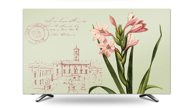 Đá cẩm thạch TV che bụi vải in gió bông vải lanh nghệ thuật bảo vệ máy tính 43 inch 55/70 inch lớn áo máy giặt