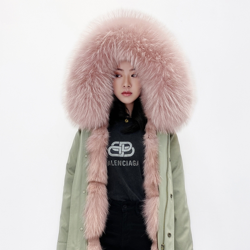 Parker Women's 2026 Autumn and Winter New Style Fox Fur Lining Detachable Coat Young Style Fur Jacket for Women Parker Women's 2026 Autumn and Winter New Style Fox Fur Lining Detachable Coat Young Style Fur Jacket for Women