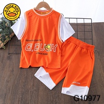 Little yellow duck summer new childrens short-sleeved suit basketball uniform