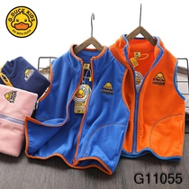 Little yellow duck fleece vest 2022 new vest boys and girls sweater