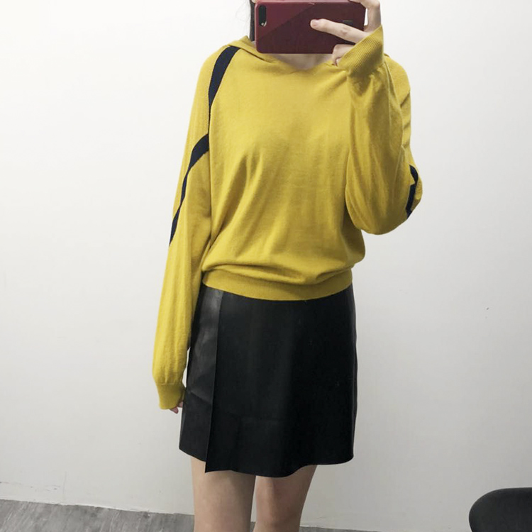 Trả lại 50% len áo len trùm đầu cho một cơn gió già ~ áo len mỏng mùa thu mới áo ghi lê len cho nữ
