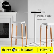 Nordic solid wood bar chair Cafe chair Bar chair Simple household bar chair Bar high chair cashier front desk stool