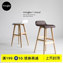 Nordic solid wood bar chair Bar high chair Front desk chair European retro bar chair high stool Cafe chair Mobile phone shop chair