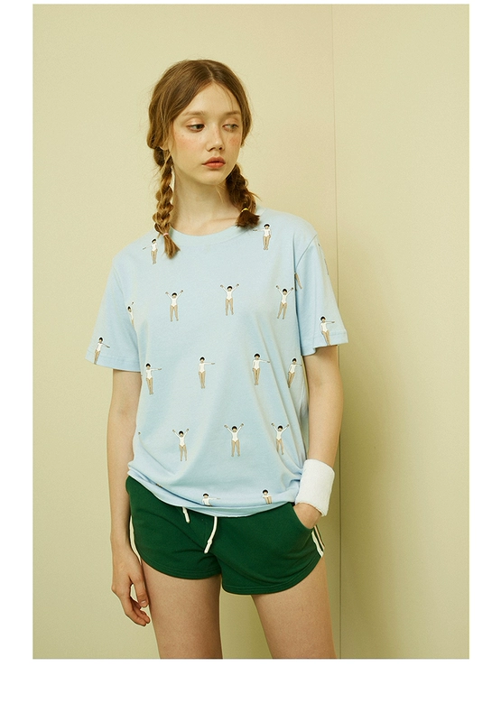 LlanO thiết kế ban đầu mùa hè mới giản dị eo cao quần retro nóng bỏng cotton thể thao quần short trắng quần sooc da nữ kết hợp với áo gì