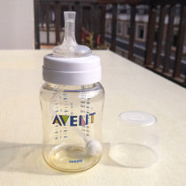   Xinanyi summer learning drinking cup Wide mouth diameter glass PP bottle becomes a baby drinking cup Childrens straw cup