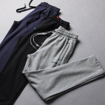 Foreign trade factory custom autumn new mens cotton wool ring straight trousers casual sports pants mens casual pants