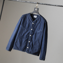 Autumn and winter New Japanese retro casual men denim cotton jacket cotton jacket loose retro father cotton jacket