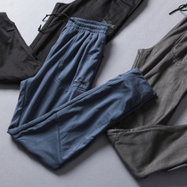 Foreign trade spring new mens quick-drying trousers breathable elastic waist three-dimensional cutting sports closing pull velvet pants