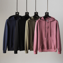 Recommended for autumn new three-dimensional embossing process mens simple casual Joker hooded pullover sweater coat tide