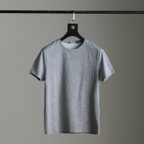 Slub cotton Chinese style splashing ink style Foreign Trade mens factory cut tail single mens round neck short sleeve t-shirt