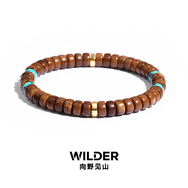 Xiangye Natural Premium Cook Bracelet for Men, Magnesite Turquoise Direct Cut Tablet Bracelet, Jewelry Gift for Boyfriend
