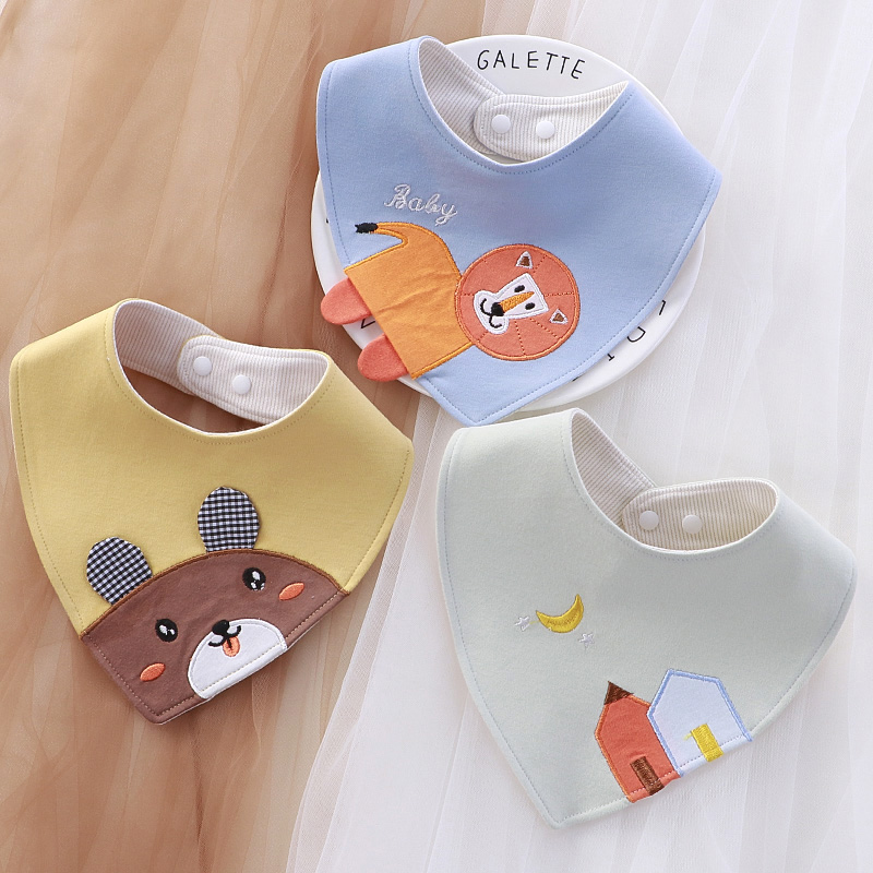 Triangle saliva towel baby boy baby cotton waterproof bib newborn newborn baby triangle scarf adjustable bib spring