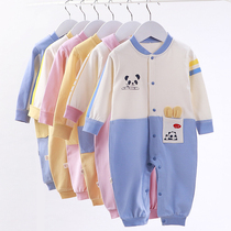 Newborn baby jumpsuit cotton spring and autumn male baby super cute cute clothes Foreign Princess climbing clothes