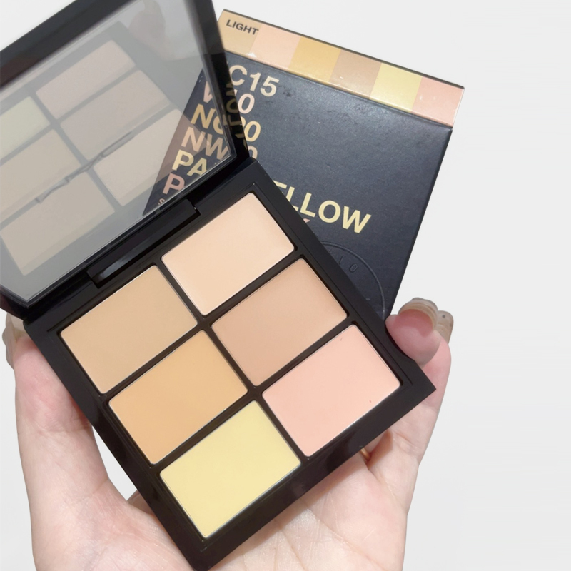 Mac 6-Color Concealer Palette for Color Correction, Covering Dark Circles, Acne Marks, Tear Troughs, Nasolabial Folds, Brightening Spots, Light