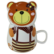 Brown bear animal Cup creative Frog Cup cute personality large with lid mug with ceramic cup water Cup Breakfast Cup