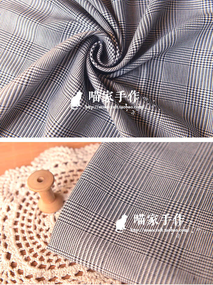 Houndstooth Welsh Kẻ sọc Xám Kẻ sọc Vải Phù hợp với Quần Mũ Áo Handmade Vải DIY các loại vải dạ
