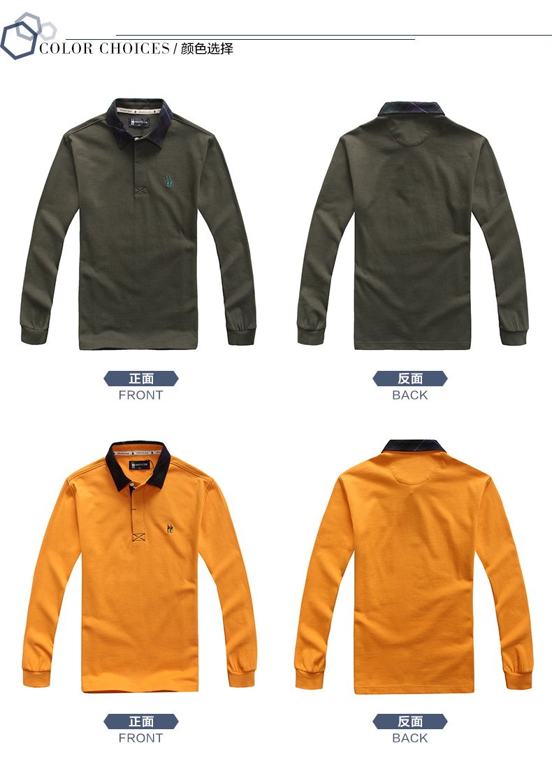 Câu lạc bộ Regatta mùa thu cotton nam dài tay áo thun ve áo khâu lỏng áo sơ mi POLO màu đơn giản áo polo nam