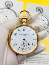 Swiss-made J M Badolett & Co 18k solid gold flywheel antique old pocket watch - collection level