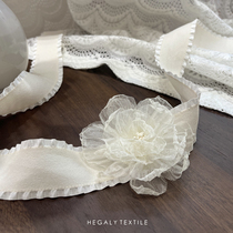 HEGALY peony flower curtain straps romantic accessories flower lace beige fairy curtain buckle straps