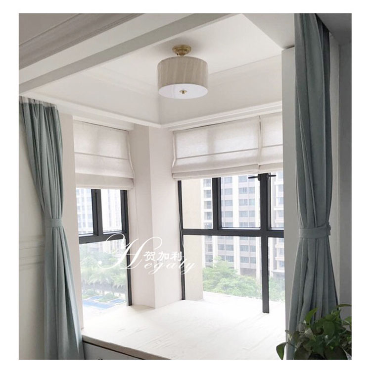 HEGALY | Cotton màu be Roman rèm hoàn thành tự nhiên rèm nâng B & B cafe vải rèm - Phụ kiện rèm cửa cây treo rèm không cần khoan tường