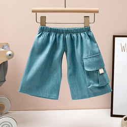 Baby open crotch short pants pure cotton summer dress boys work pants, foreign girls casual pants, pants in summer opening