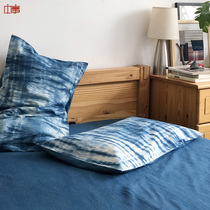 ) Indigo handmade plant tie-dyed blue dyed cotton patchwork three-piece set CP9