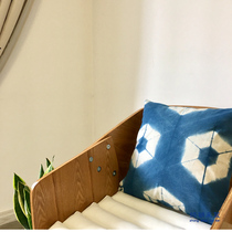 ) Original handmade tie-dye plant blue dyed cotton pillow pillow pillow 45x 45cm BZ11
