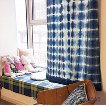 ) ▋ hand tie-dyed cotton bedroom adhesive hook door curtain half curtain LZ13