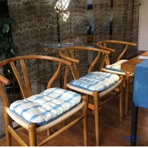 ) ▋ capable) ▋ manual tie-dye Aizen-plant dyeing cotton cushion cushion 48 39cm ZD3