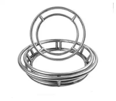 Medium pot rack stainless steel round tube pot ring rack double-layer pot mat for wok Chinese hotel special anti-scalding shelf