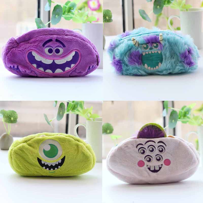 Study Utensil Monster University Cartoon Plush Cute Double Face Makeup Bag Functional Student Containing laced pen bag Female