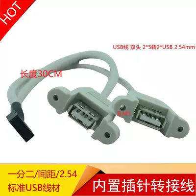 USB wire built-in small black clip USB2 0 interface length 30CM one minute two one connection