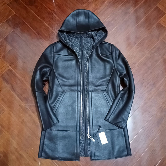 Hunter's Original Label 1698 Korean Suede Lining Wool Hooded Slim-Fit Men's Leather Coat Trench Coat 1